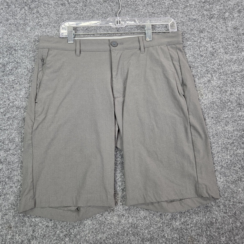 Tommy Bahama Shorts Mens 32 Gray Micro Check Chino 11 Inseam Stretch Golf